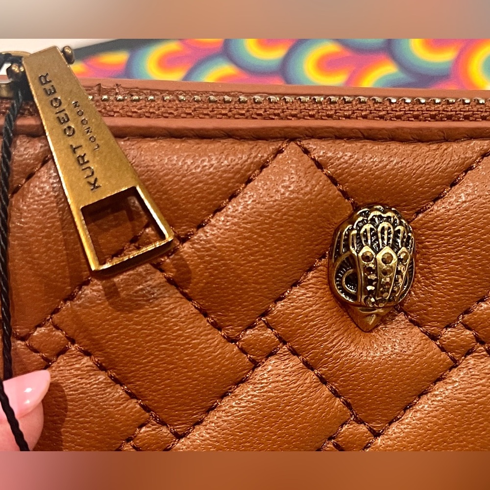 Kurt Geiger Lambskin Leather Bifold Wallet “Kensington”Tan W/RFID NWT & Gift Box - Picture 13 of 16
